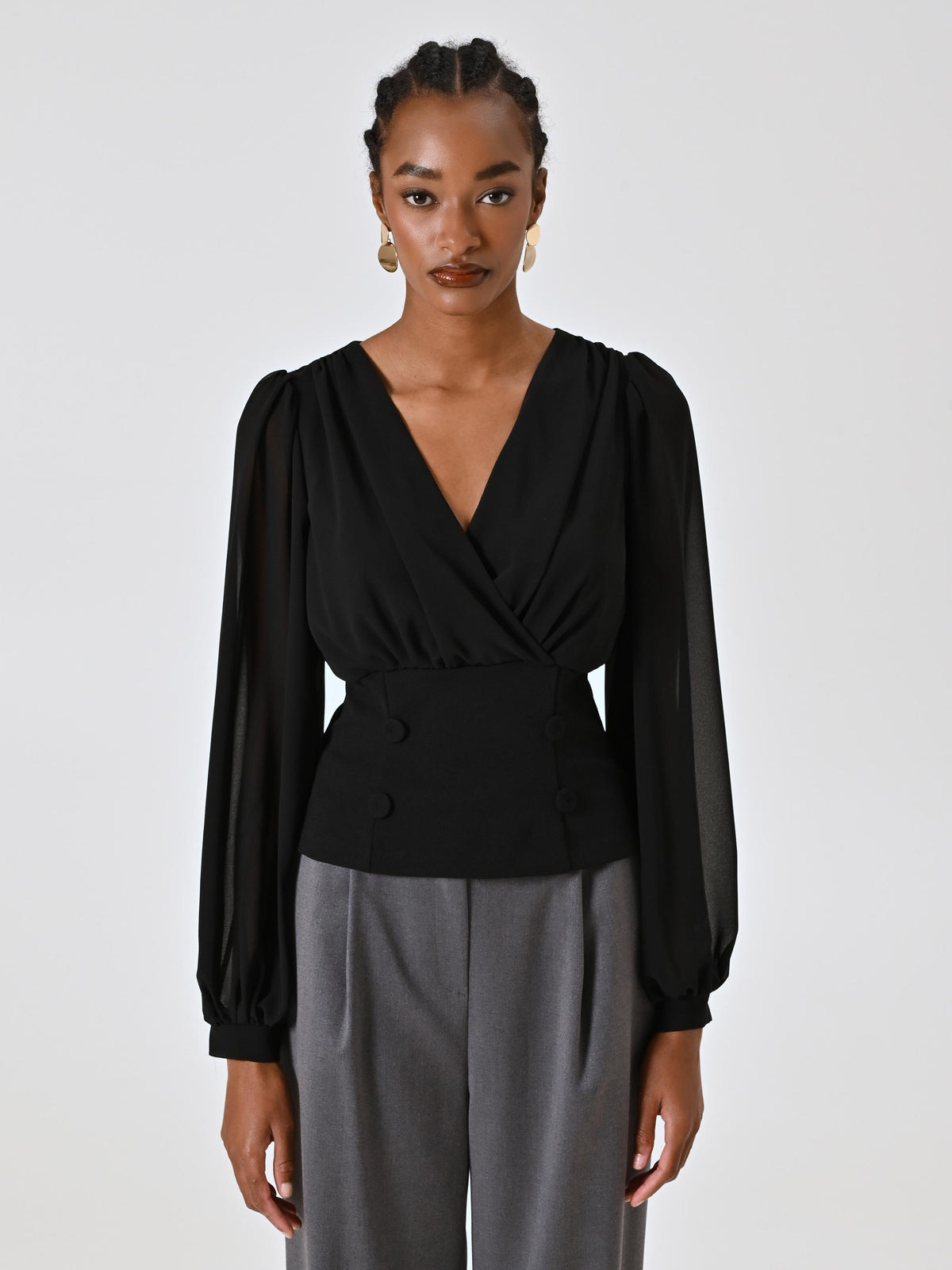 FSTYLE AI9065-B BLUSA SFIANCATA 