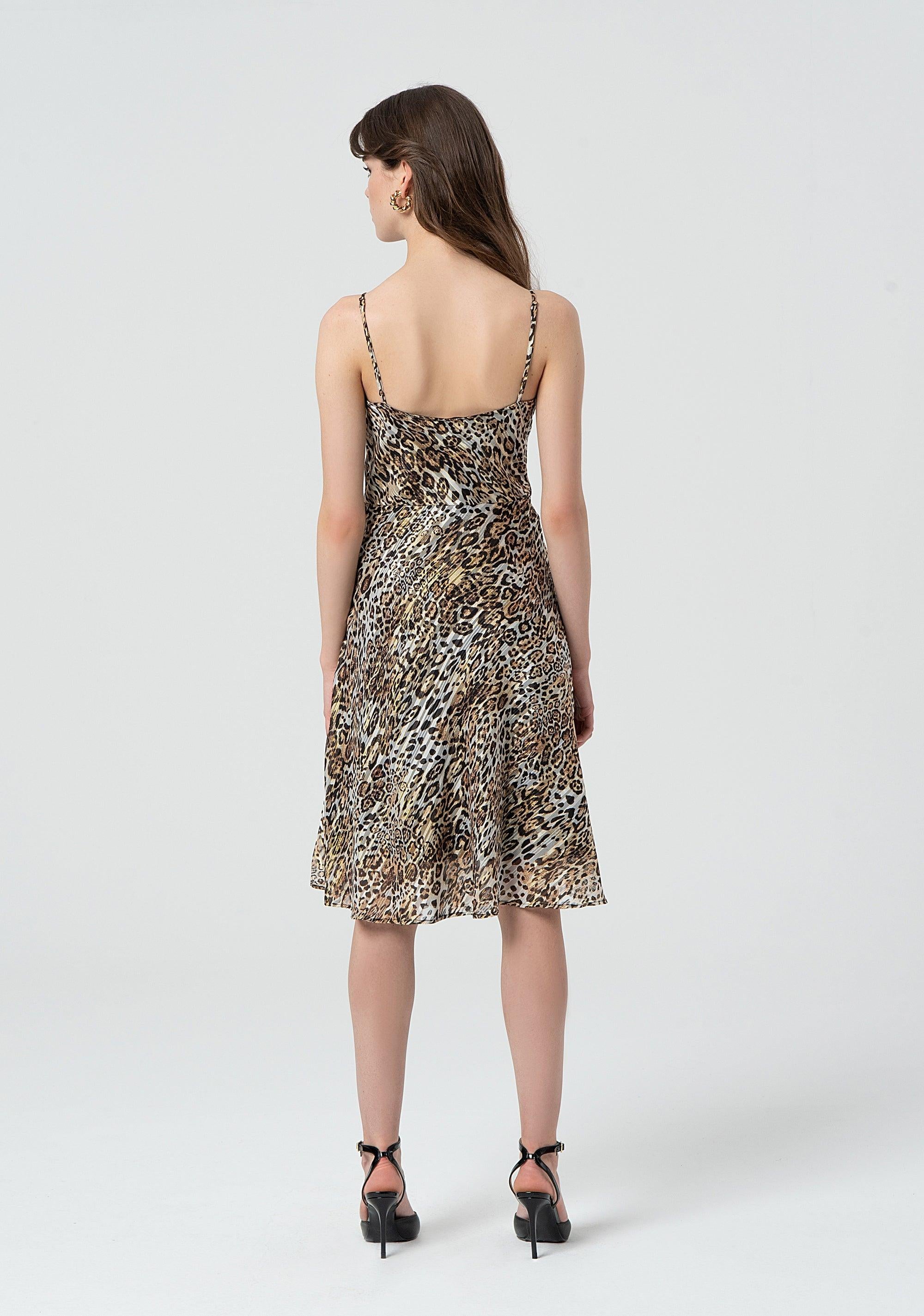 PRINTED TANK DRESS SANDBLACK 