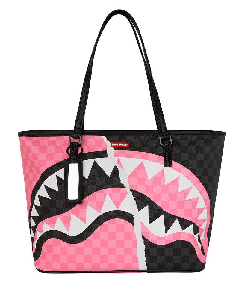 PINK AND BLACK TEAR SIP TOTE 