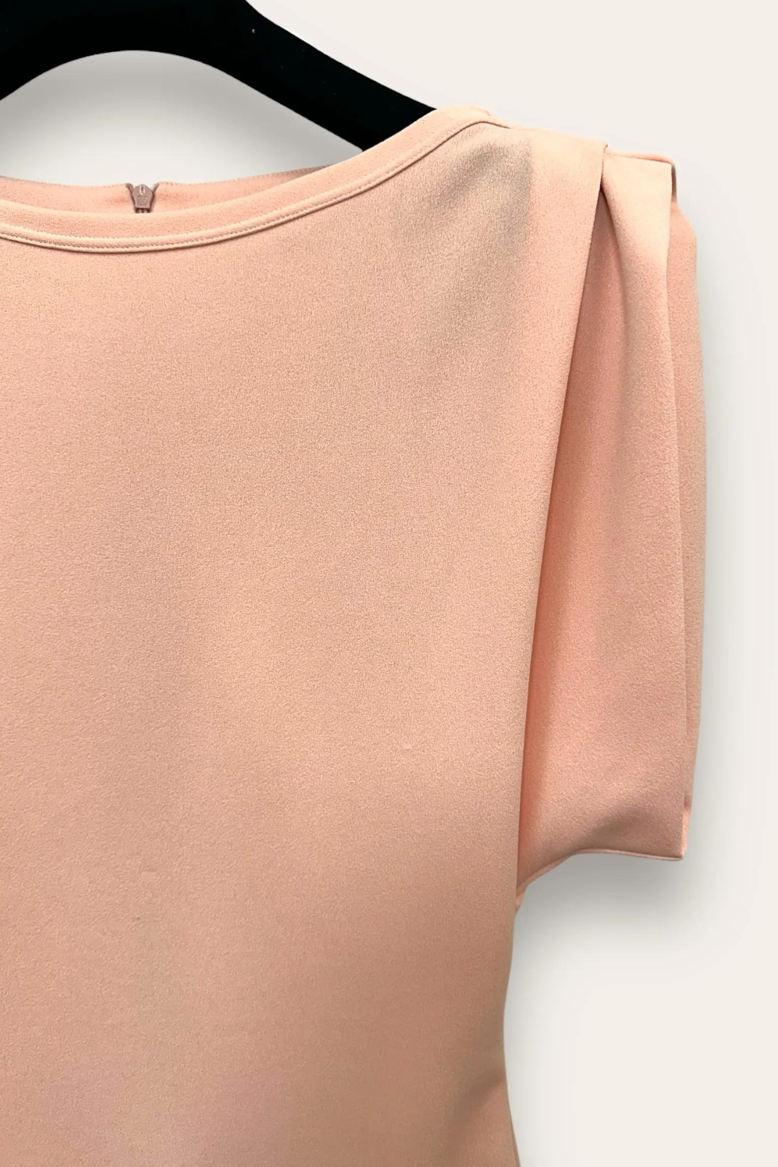 Abito tubino sagomato in crepe, zip sulla schiena AM-10654-AM-8046/Rosa LOVEme