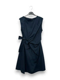 LOVEme Abito midi in cotone elasticizzato, con drappeggio e fiocco sul fianco