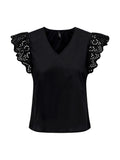ONLLOU LIFE EMB S/S FRILL TOP PTM 
