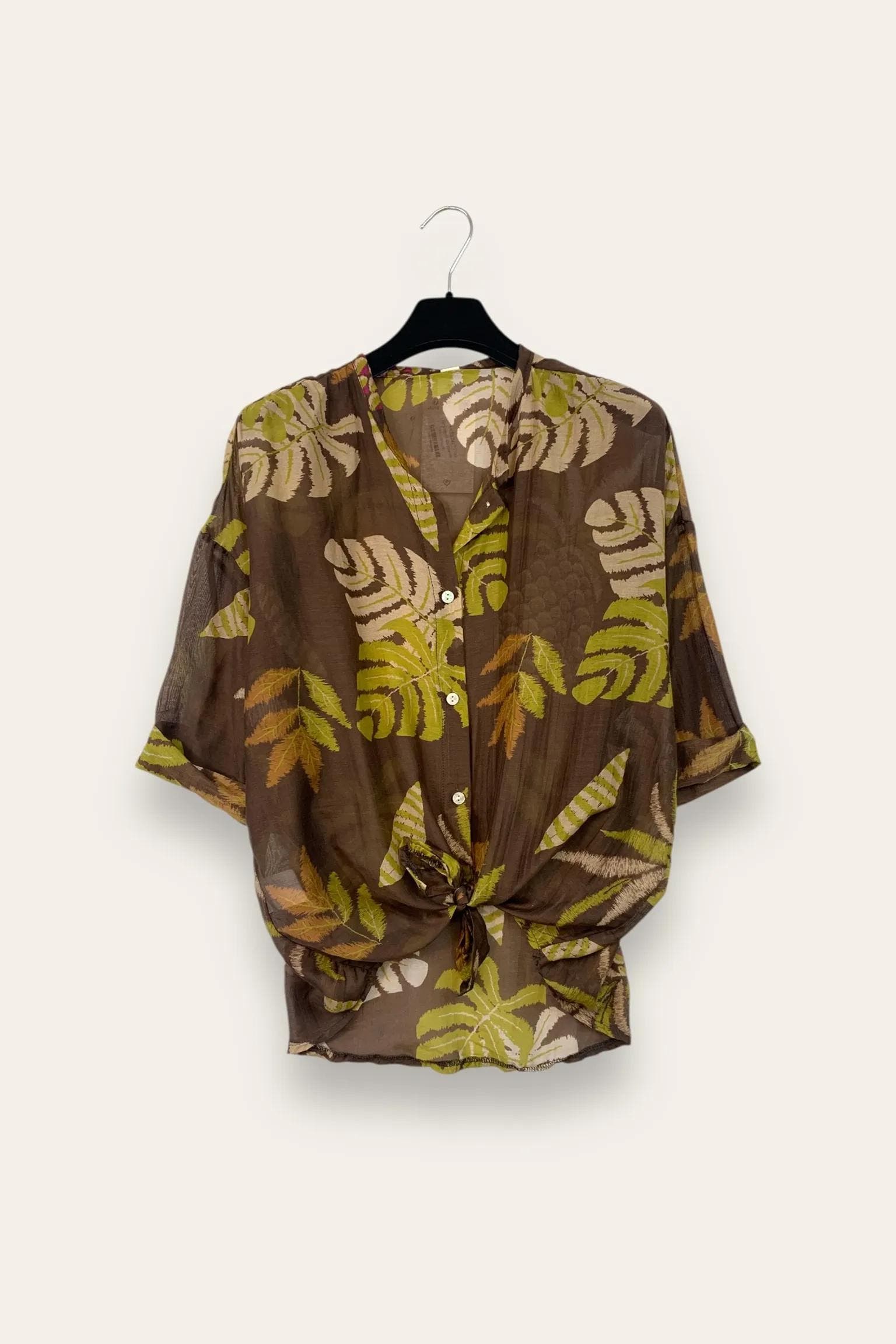 Camicia seta e cotone in fantasia 