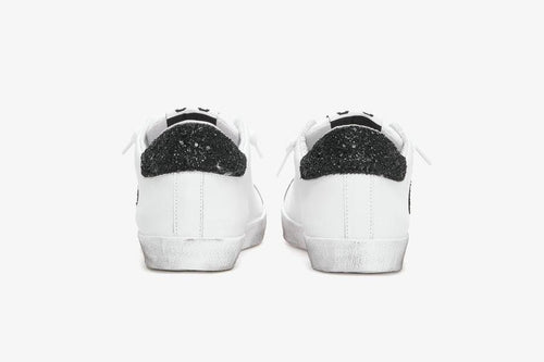SNEAKERS LOW IN PELLE BIANCA DETT. NERO 