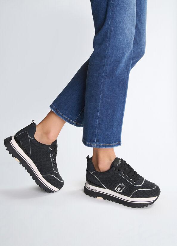 LIU JO MAXI WONDER 71 - SNEAKER PRINTED COW SUEDE BF4003PX195/22222 LIU JO