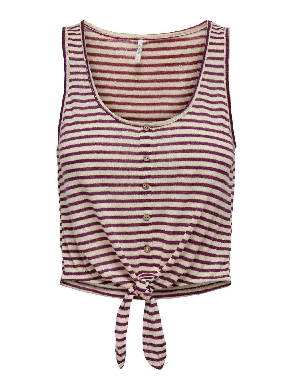 ONLCANNES S/L GLITTER KNOT TOP JRS 