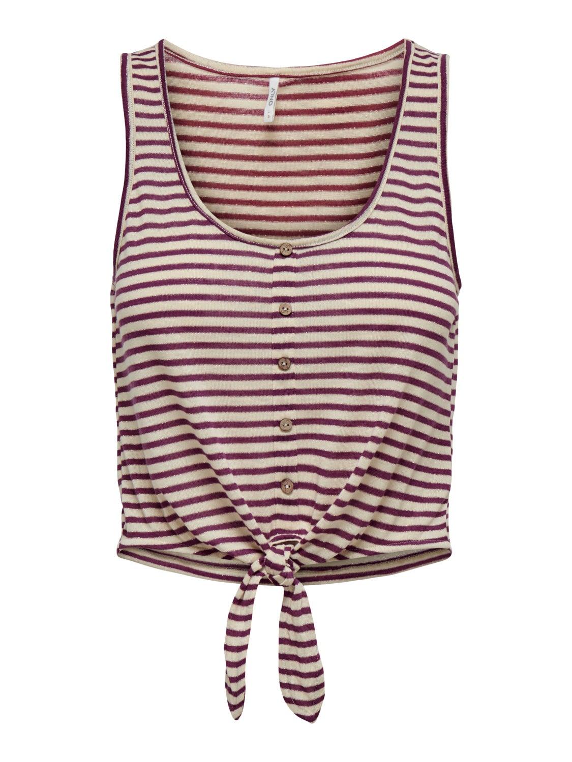ONLCANNES S/L GLITTER KNOT TOP JRS 