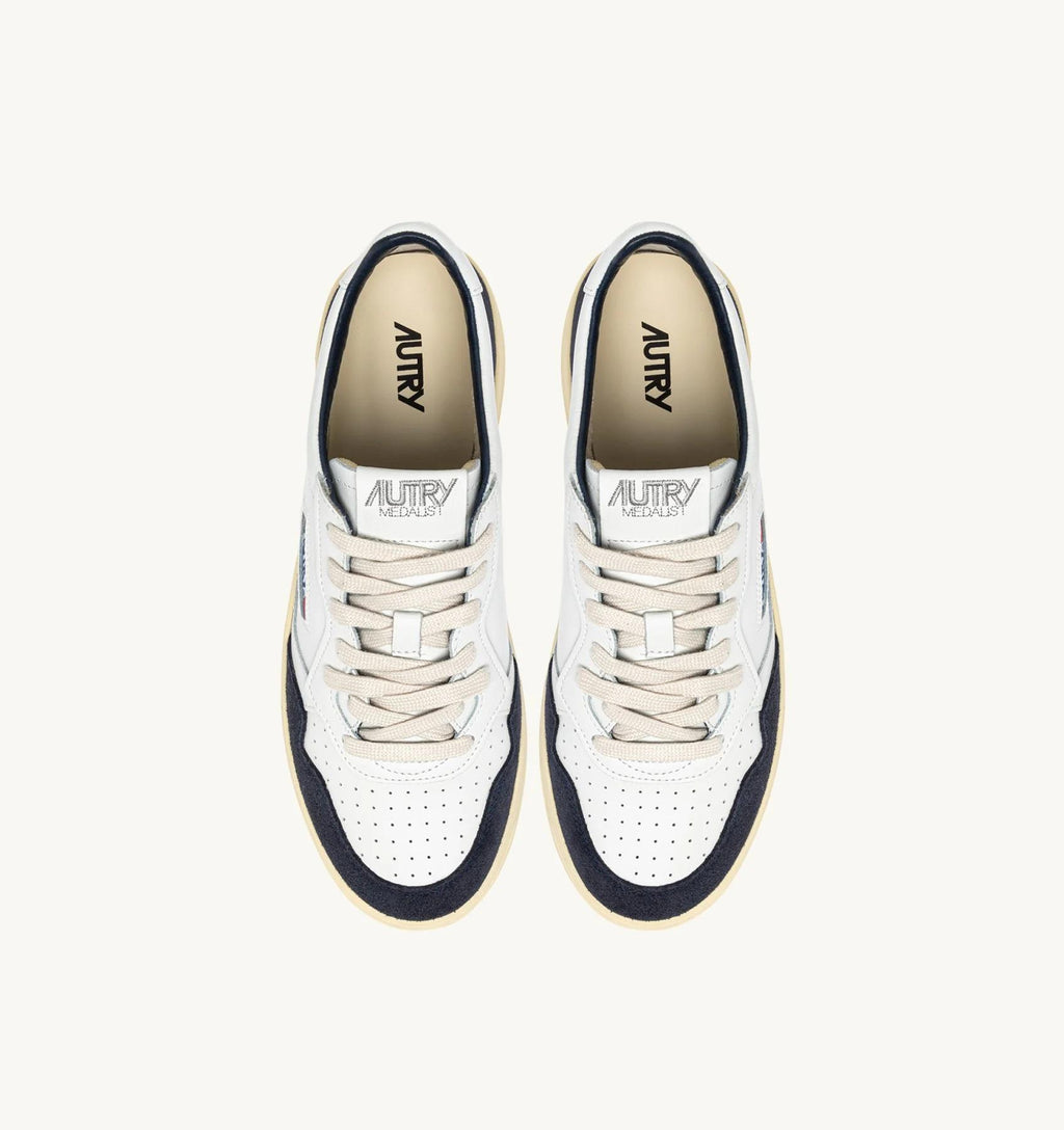 MEDALIST LOW BIANCO SUEDE OCEANO 