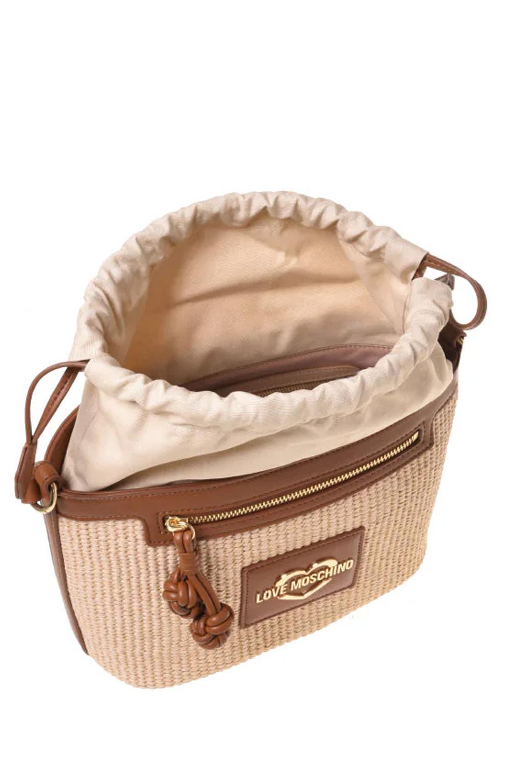 BORSA STRAW+PU CUOIO 