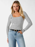 GUESS LS SQUARE NECK CHRYSTLE TOP