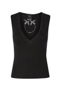 PINKO AGNER TOP SETA COTONE LOGO IN