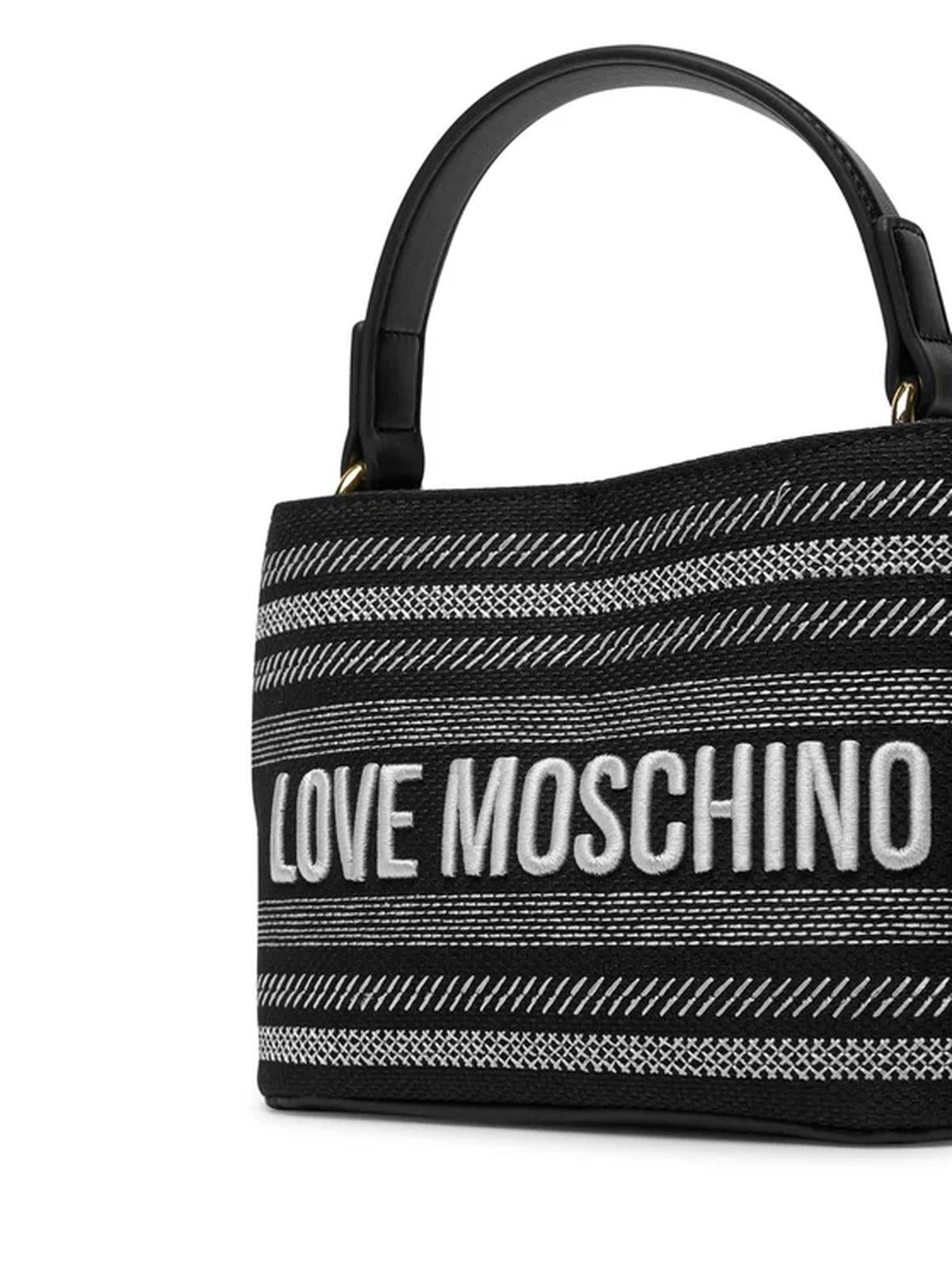 BORSA CANVAS NERO+PU NERO 