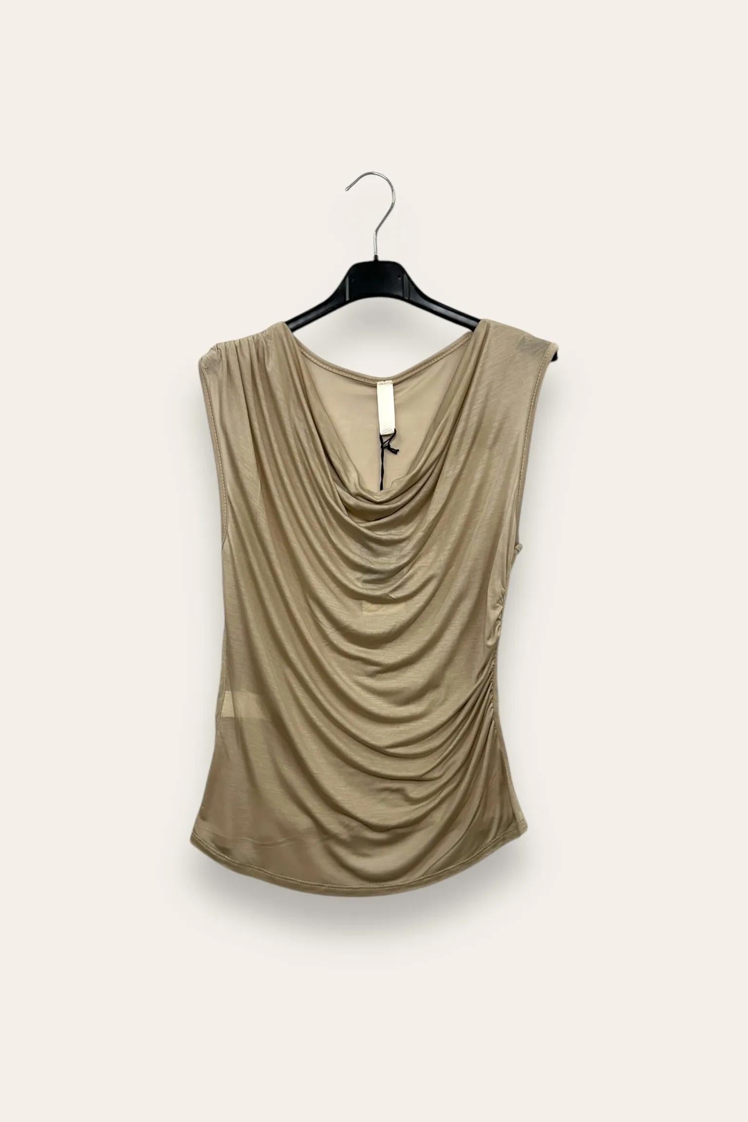 Canotta con scollo morbido e drappeggio sul fianco 