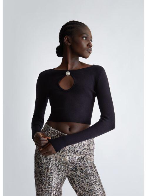 ECS MAGLIA M/L CROPPED VISCO WF3124MS49I/22222 LIU JO