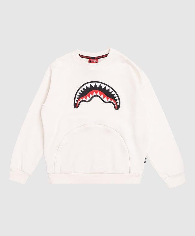 BEAR IN THE POCKET IVORY OVER CREWNECK 