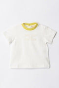 T-SHIRT CON COSTINA E RICAMO LOGO CEDRO/AVORIO 