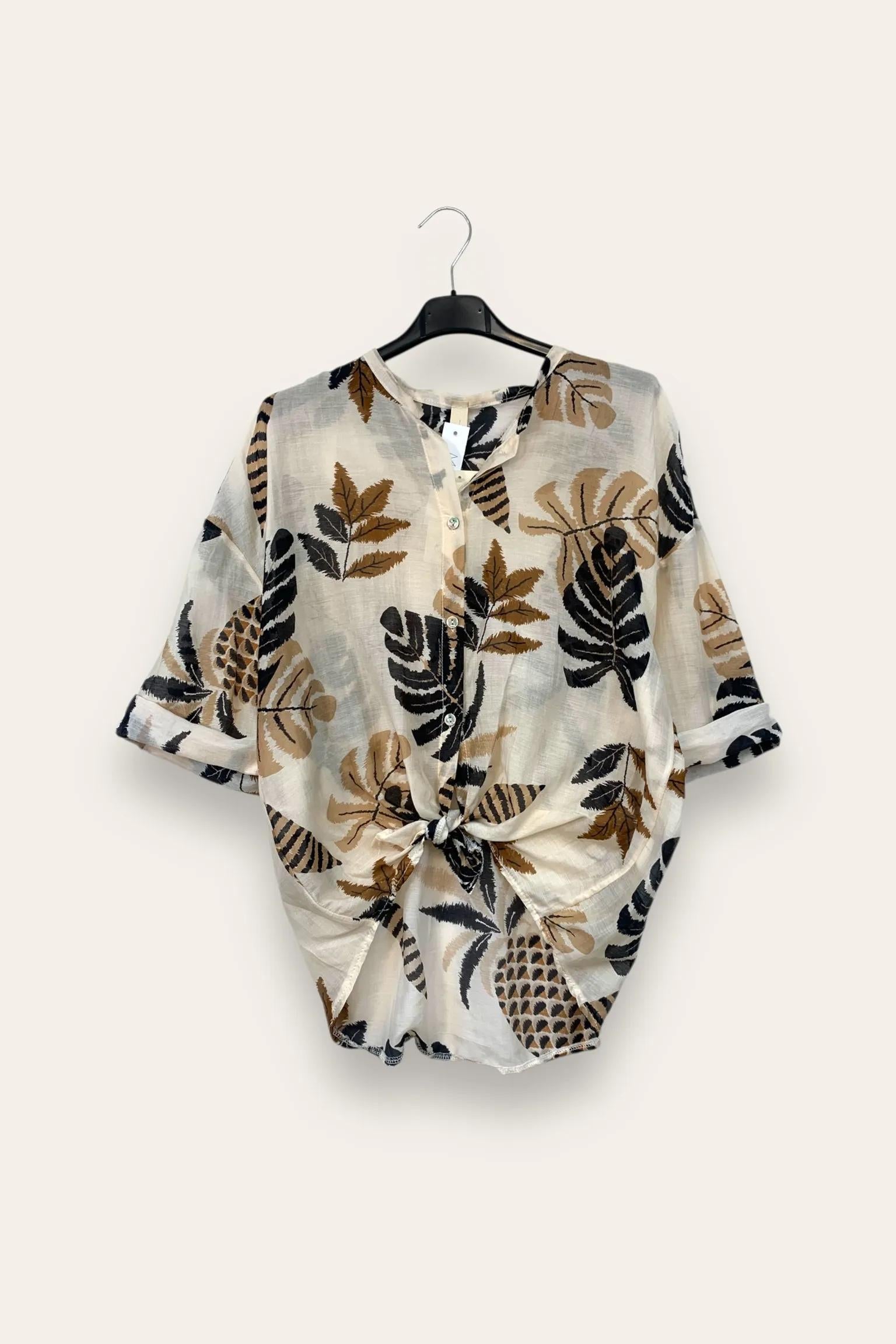 Camicia seta e cotone in fantasia 