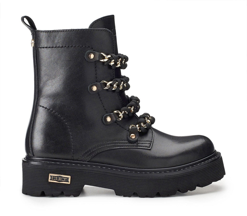 SLASH 4354 MID W LEATHER BLACK W/ WOWEN BAND & CHAIN CLW4354/00 CULT