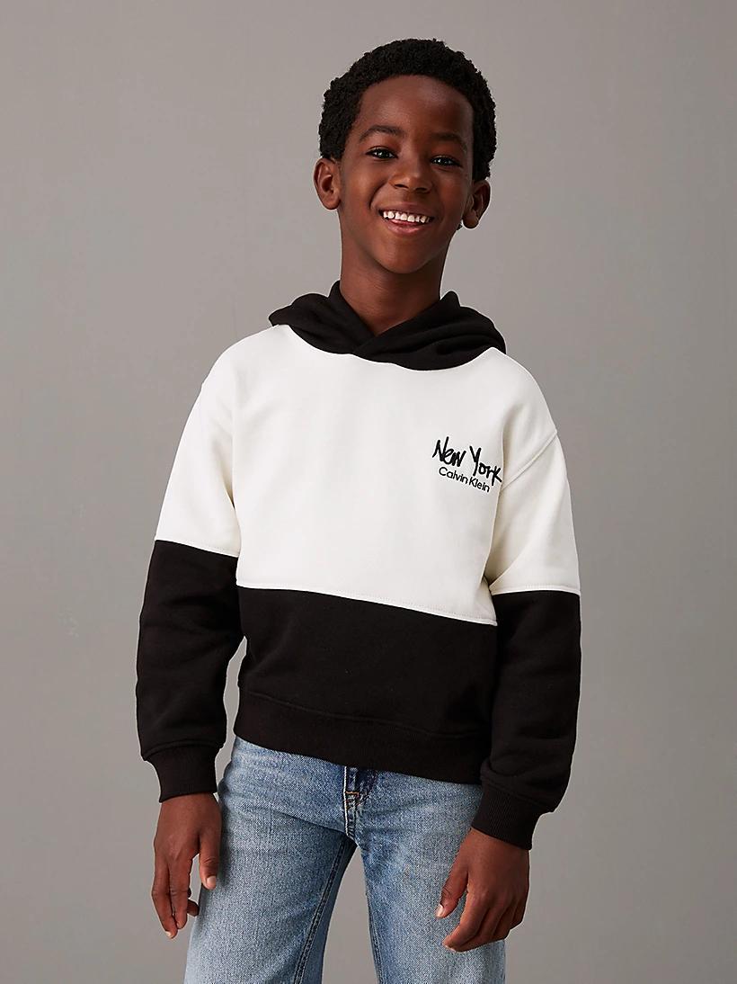 BRUSHED FLEECE CLR BLOCK HOODI 