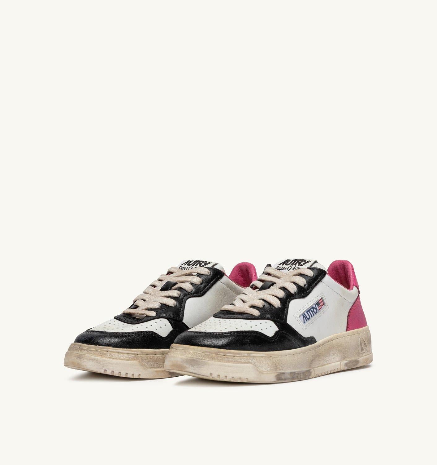 SUP VINT LOW WOM - LEAT/LEAT BLK/SHCKPNK 