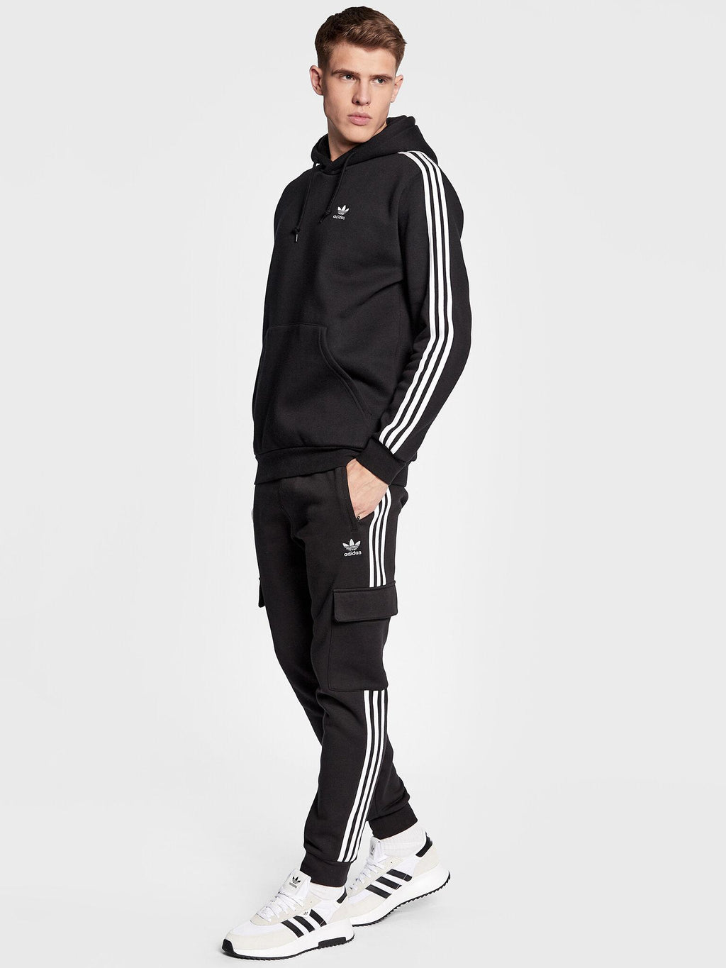 3-STRIPES HOODY     BLACK 