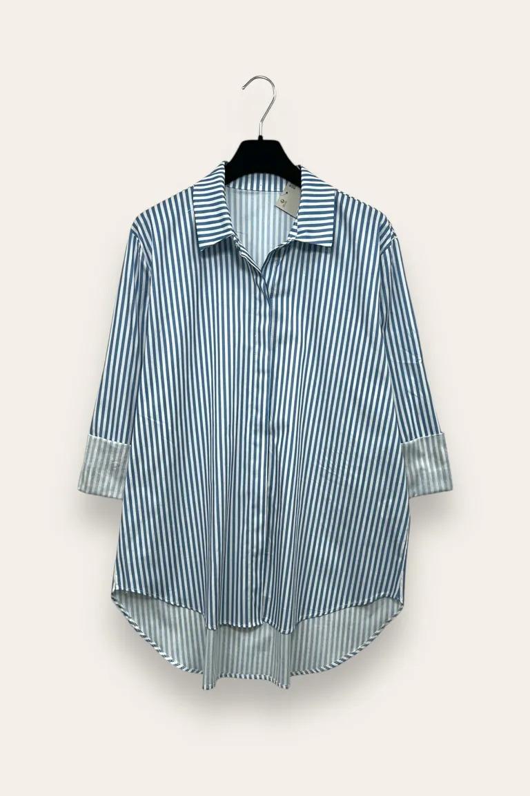 Camicia over rigata JW-10733/Azzurro LOVEme