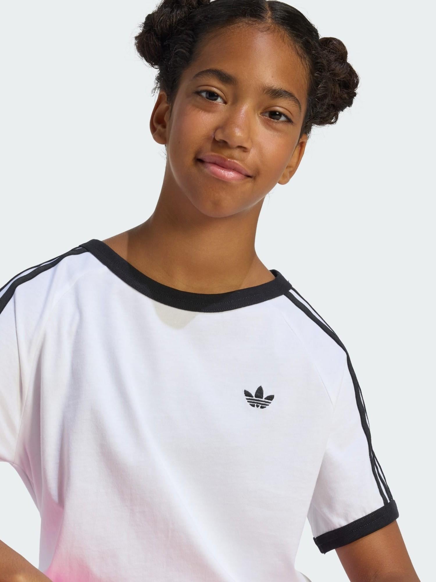 3 STRIPE TEE        WHITE/BLACK 