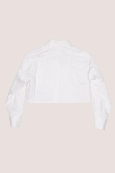 CAMICIA CON PLASTRON E APPLICAZIONE STRASS CA248 BIANCO OTTICO 