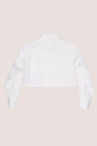 CAMICIA CON PLASTRON E APPLICAZIONE STRASS CA248 BIANCO OTTICO 
