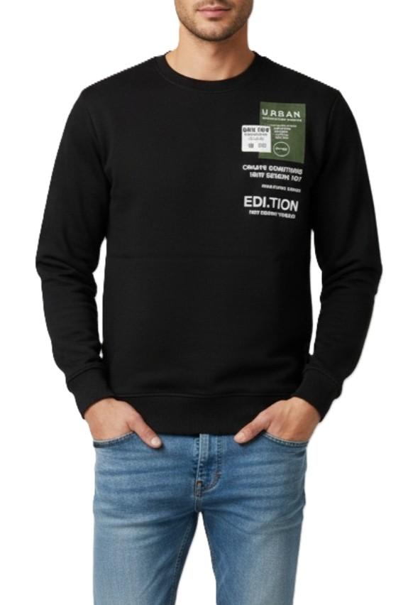 G/C FELPA STAMPA LATO CUORE UR9120021/NERO URBAN RING