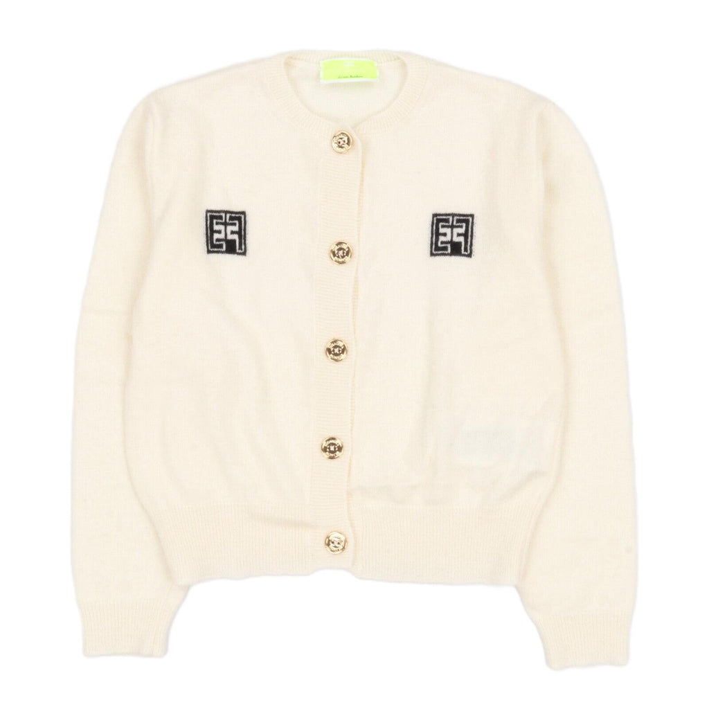 CARDIGAN CON DOPPIO INTARSIO LOGO BURRO 