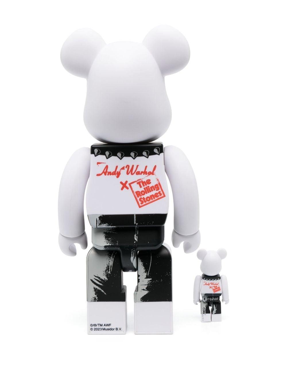 Bianco Bearbrick X Andy Warhol X The Rolling Stones (Sticky Fingers) Set 100% E 400% 19381694/BIANCO MEDICOM TOY