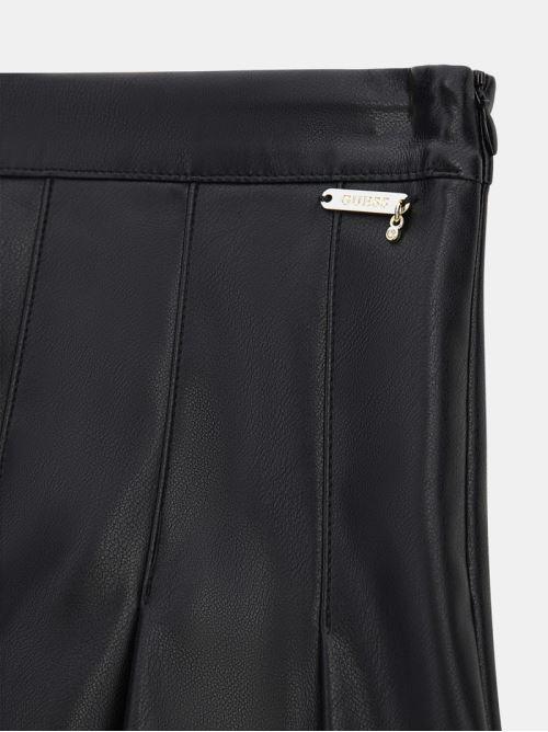 PU LEATHER PLEATED SKIRT 