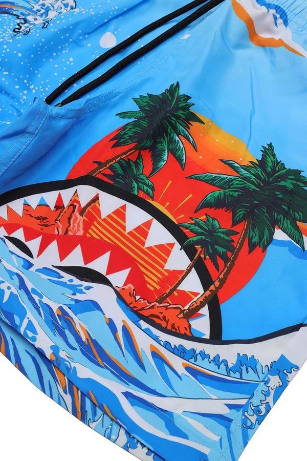 CAMO KAWA VICE SWIM TRUNKS<BR/>BLUE 