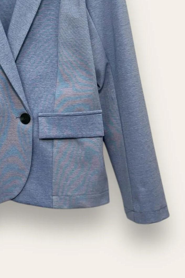 Giacca sciancrata punto milano AM-10663-AM-8050/Azzurro LOVEme