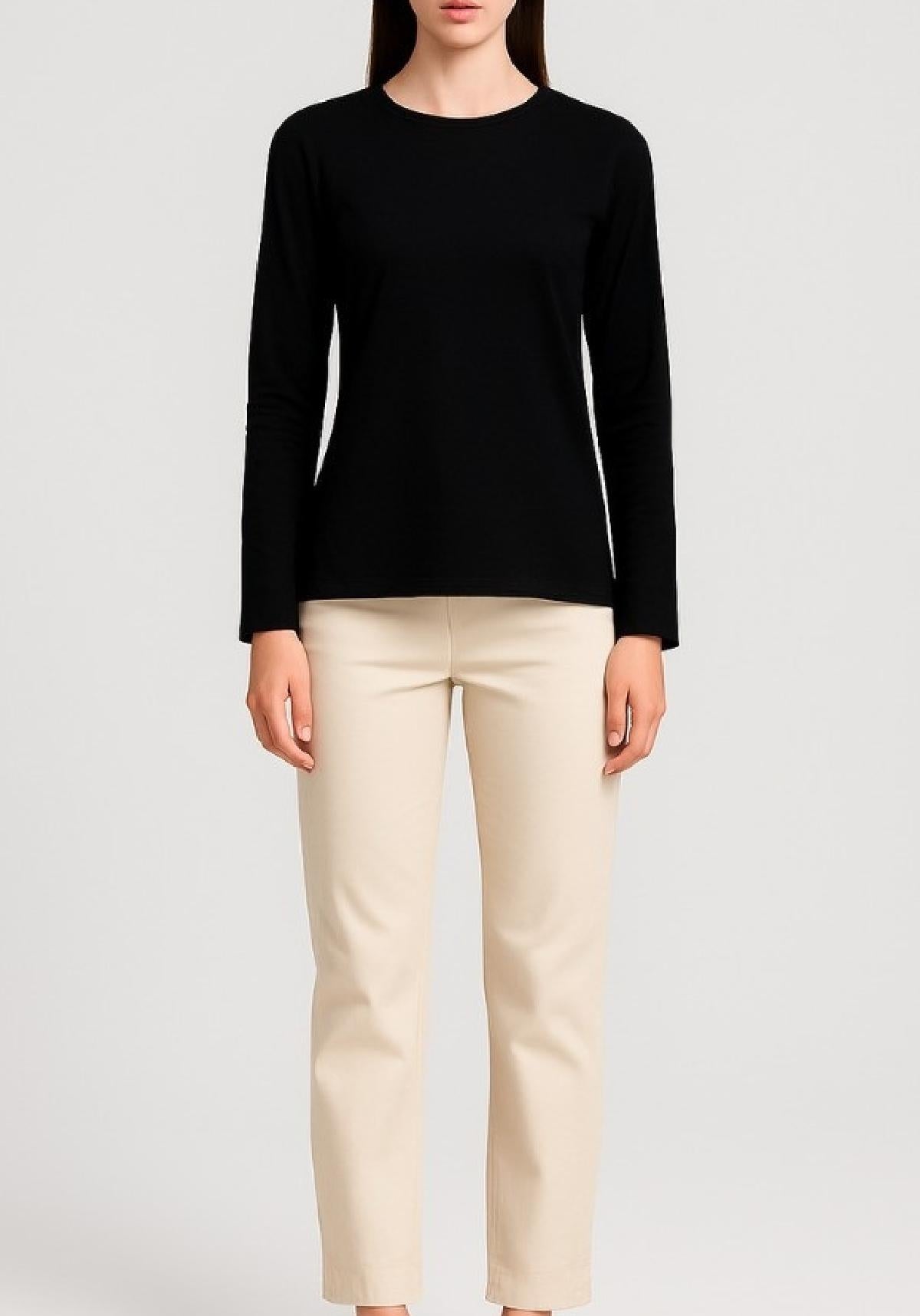 T-SHIRT IN VISCOSA CON SPACCHI MW9610007/NERO MARKUP