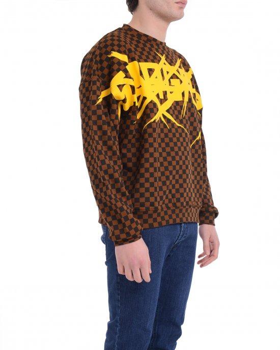 CHECKERED COLOR SCRATCH<BR/>CREWNECK 