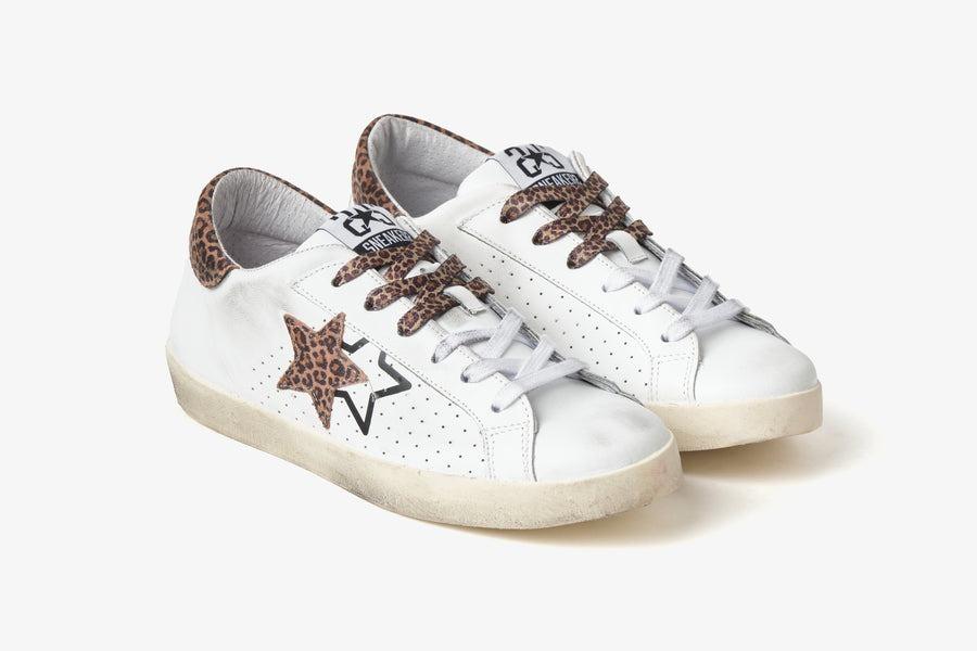 SNEAKERS PRIME STAR BIANCO/LEOPARDATO 
