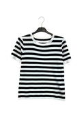 Short-sleeved striped viscose T-shirt