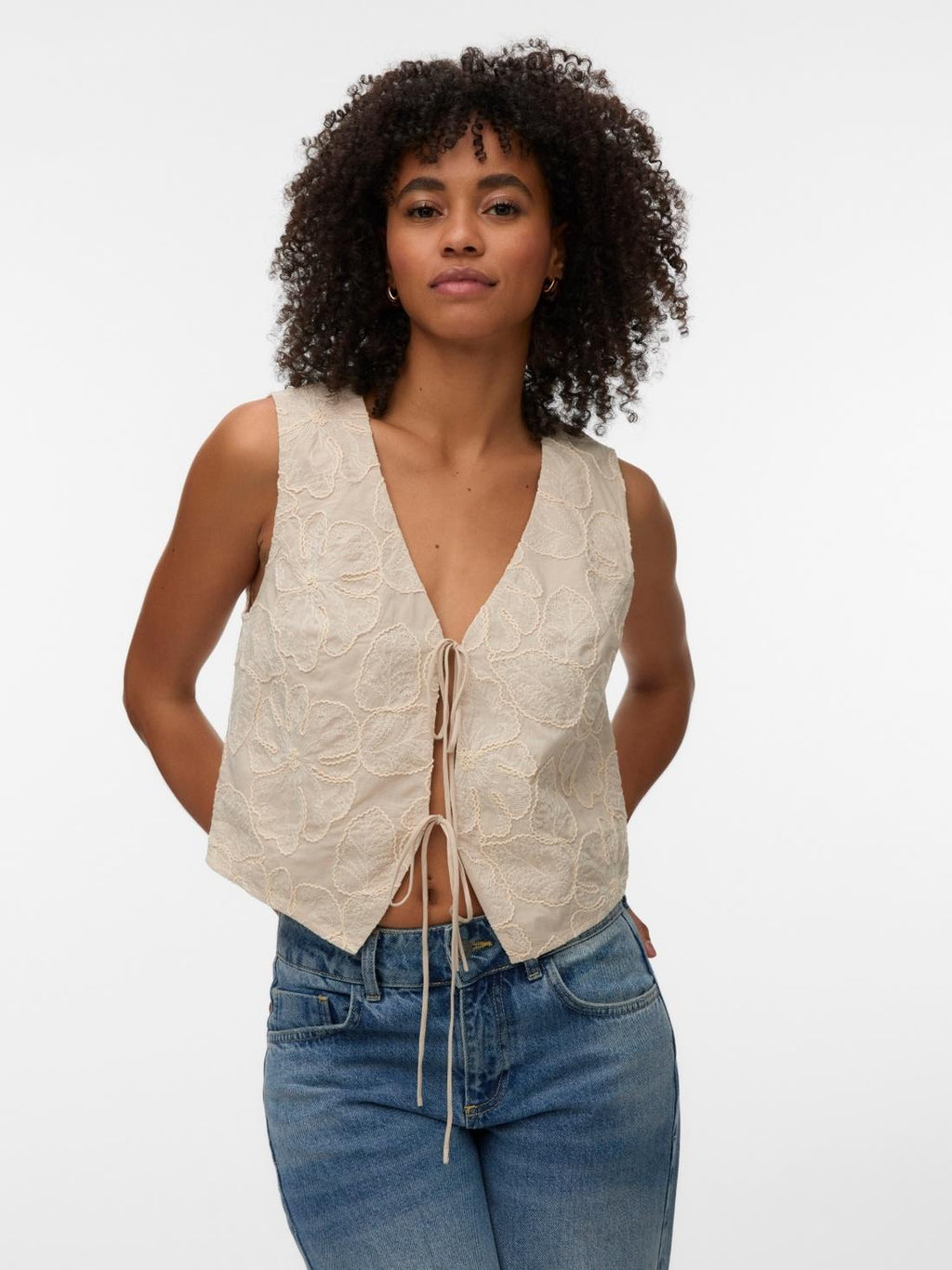 10344377/Oatmeal OATMEAL EMBROIDERY VERO MODA