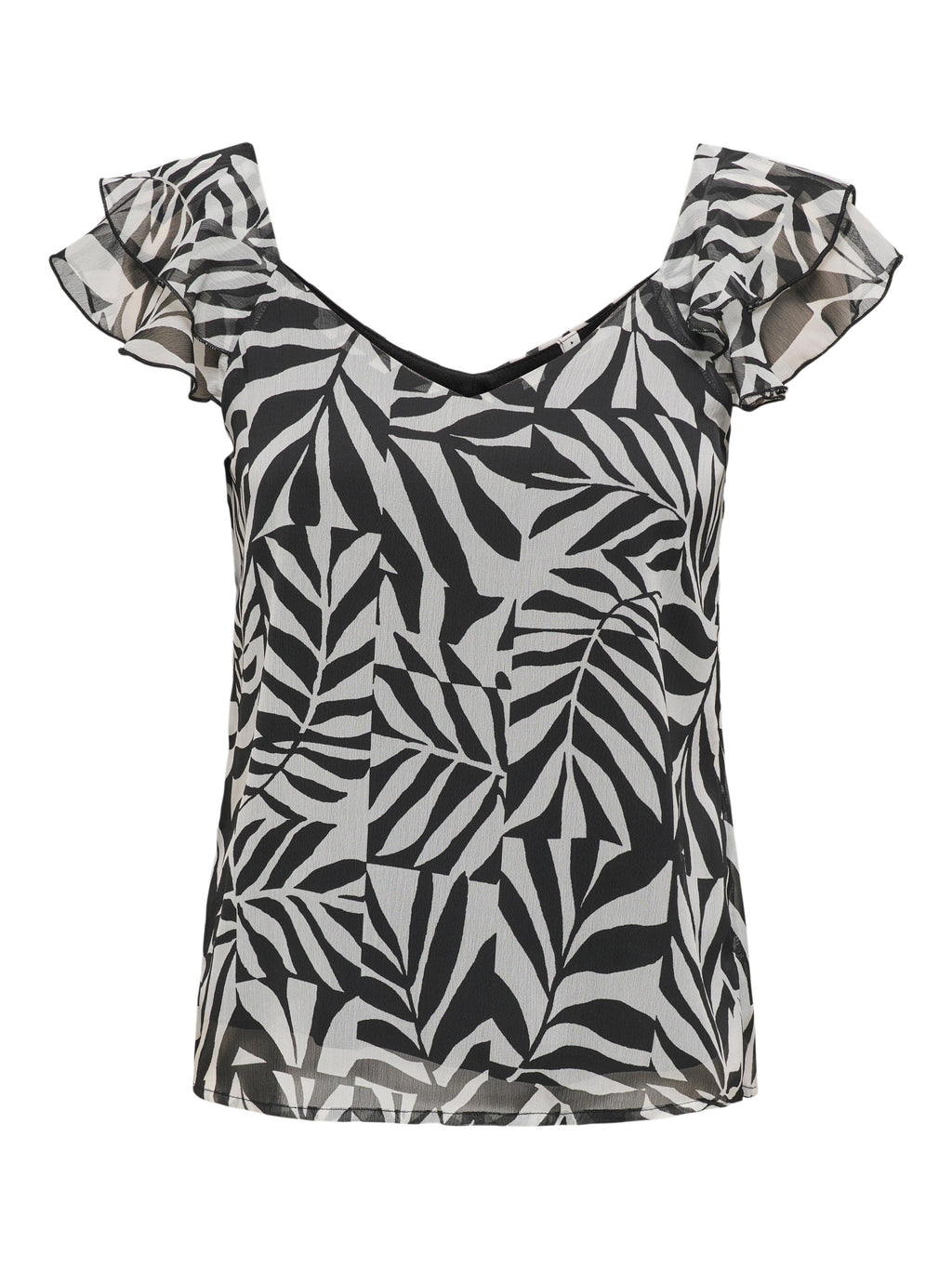 ONLASTA LIFE CAPSLEEVE V-NECK TOP WVN 15322908/Black ONLY