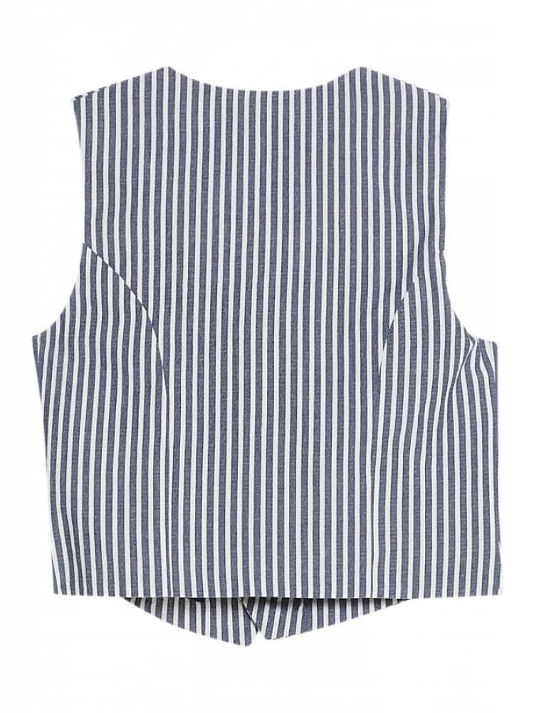 GILET SEERSUCKER RIGHE 
