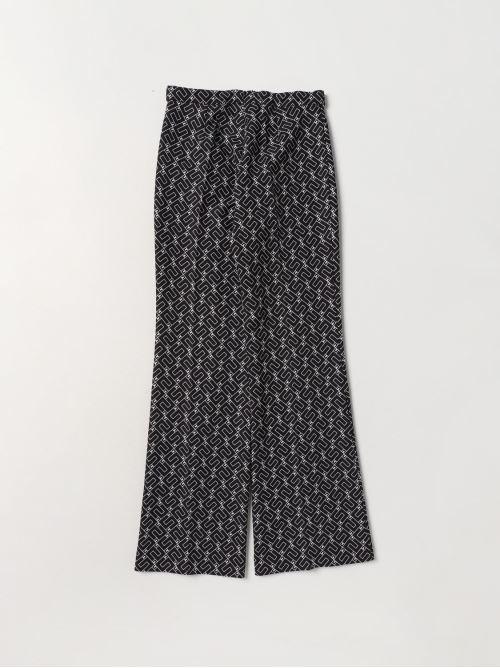 PANTALONE IN DOPPIO CREPE STAMPA LOGO INCASTRO NERO/BURRO EFPA192 0 TV682/D062 ELISABETTA FRANCHI La Mia Bambina