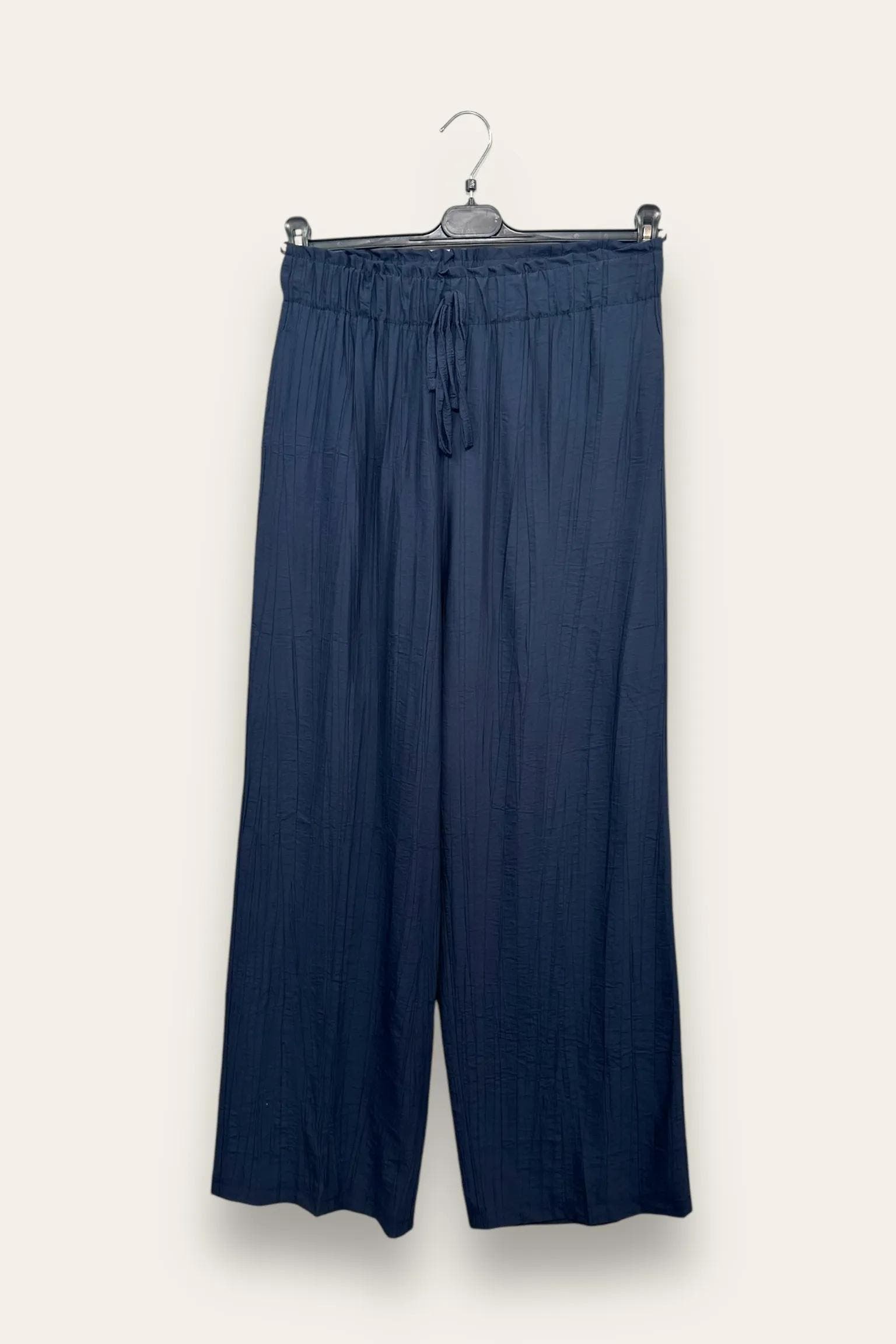Pantalone in viscosa goffrata con coulisse 