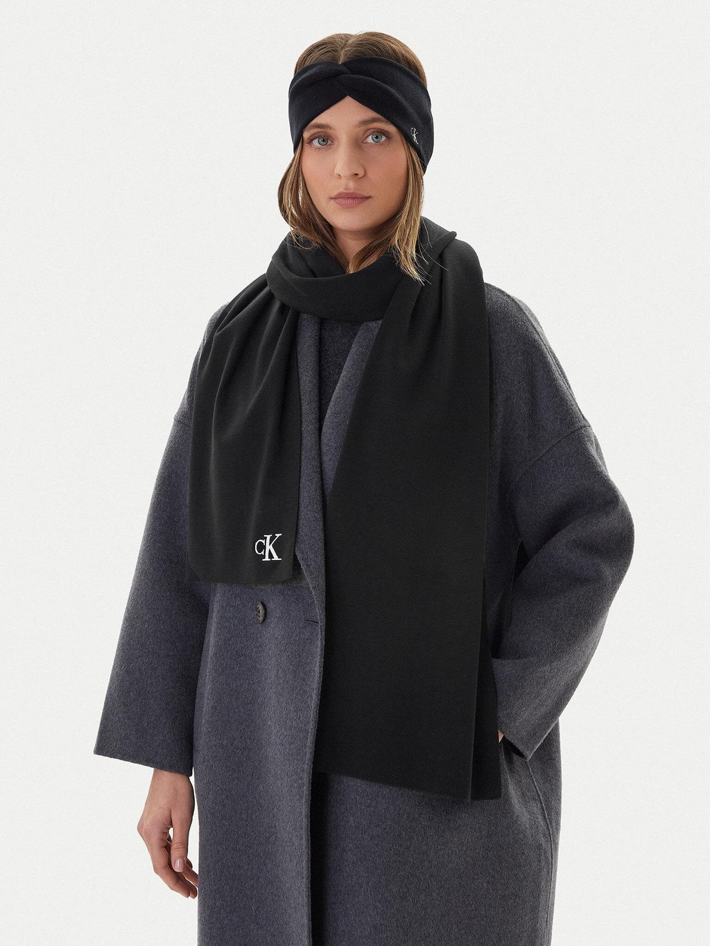 CK FINE RIB SCARF 