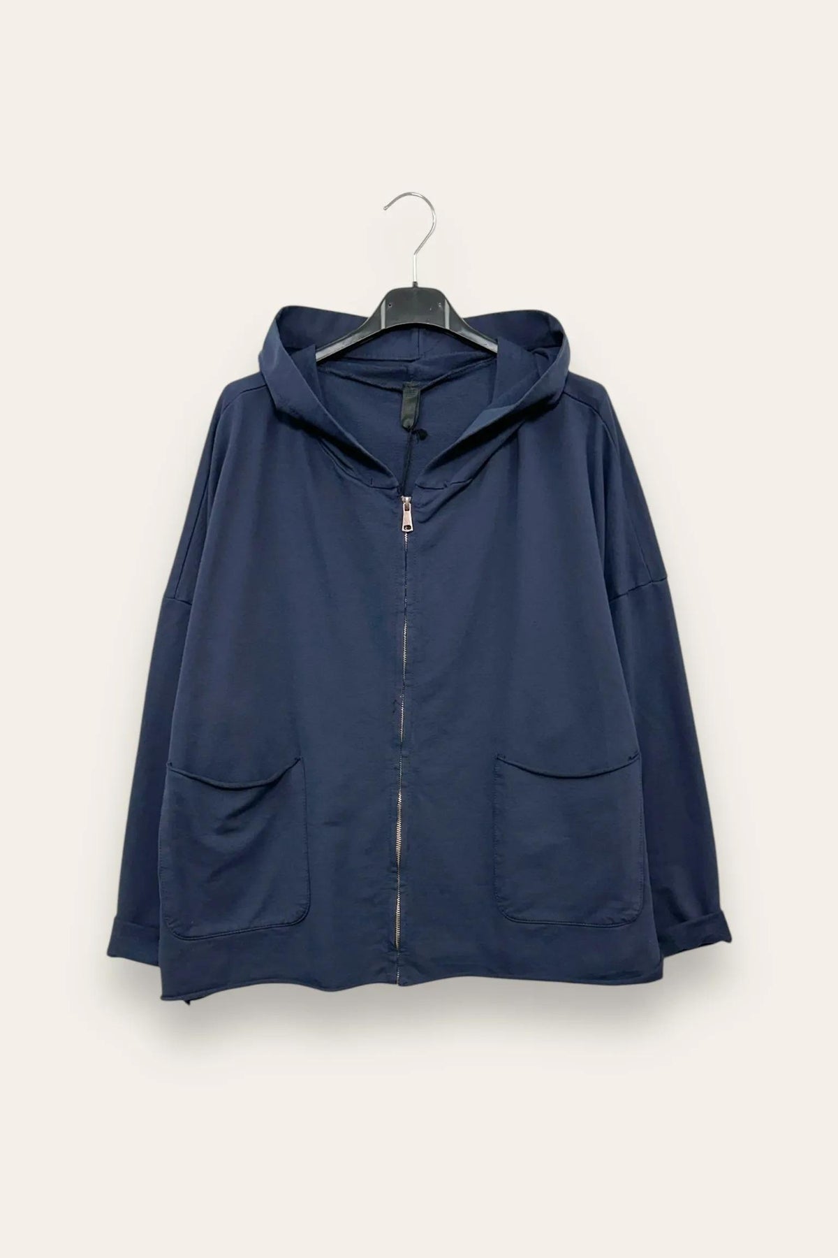Felpa con zip e cappuccio VA-10682-VA-921265TU/Blu LOVEme
