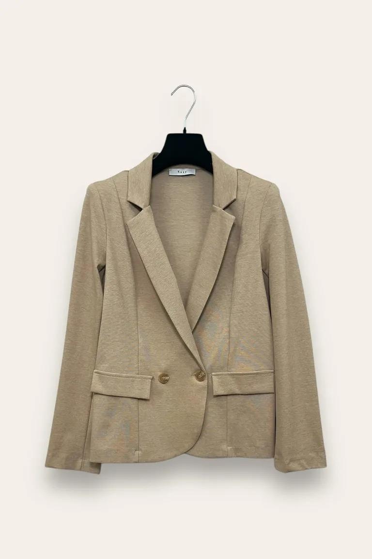Giacca sciancrata punto milano AM-10663-AM-8050/Sabbia LOVEme