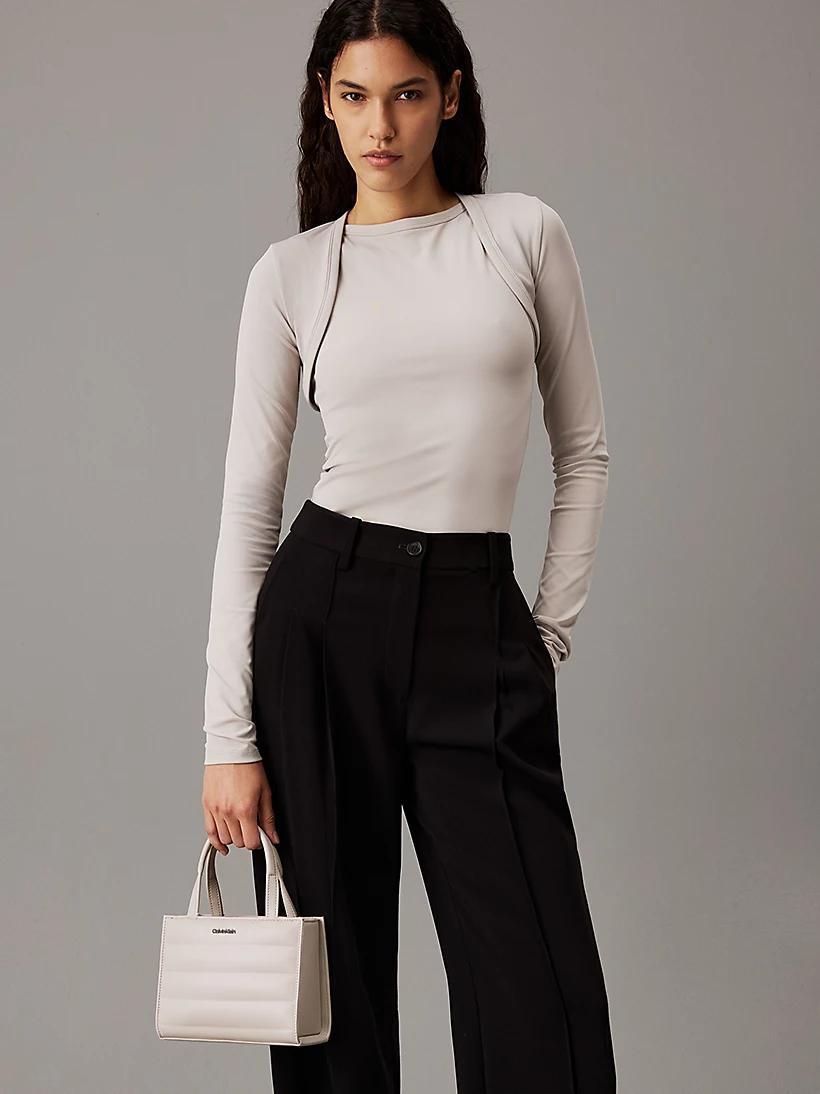 LINE QUILT MINI TOTE 