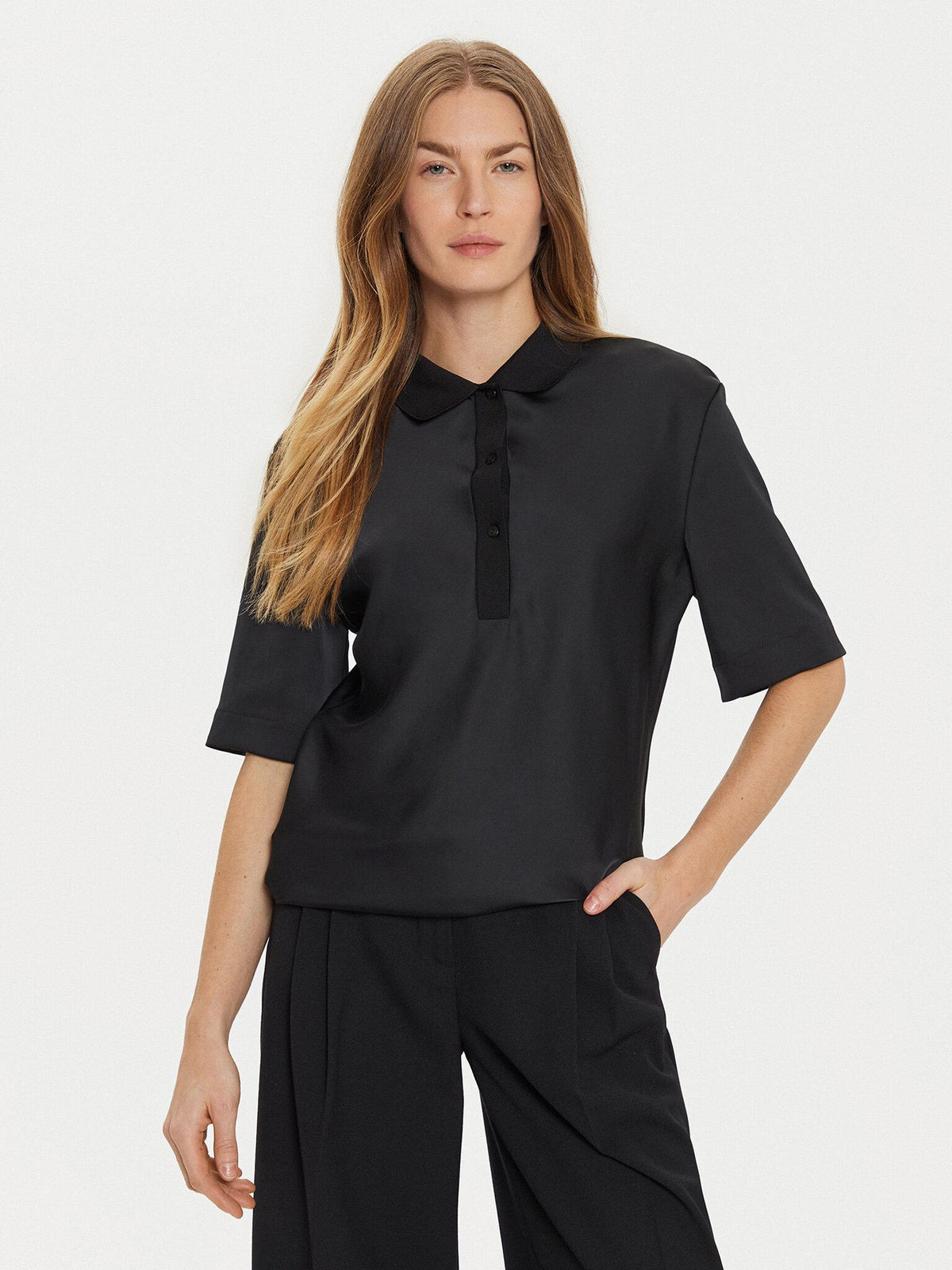 TECH SATIN HS POLO S K20K207977/BEH CALVIN KLEIN