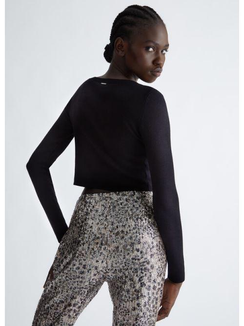 ECS MAGLIA M/L CROPPED VISCO WF3124MS49I/22222 LIU JO